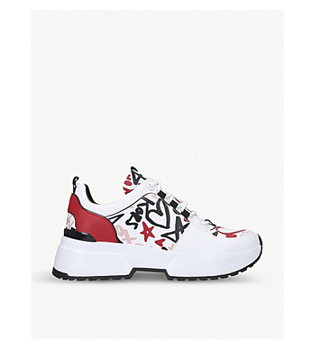 cosmo printed leather trainer