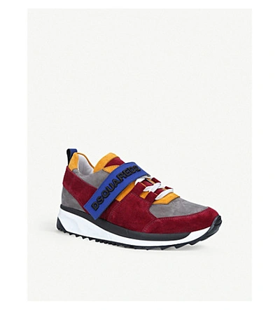 Shop Dsquared2 Martin Colour-blocked Suede Trainers In Mult/other