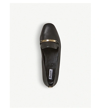 Shop Dune Graced Round-toe Leather Loafers In Black-leather