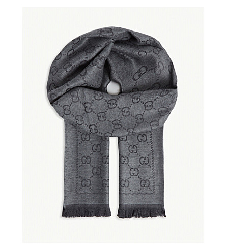gucci anthracite scarf