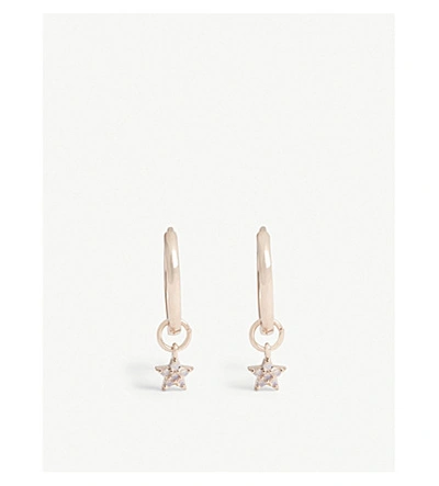 Shop Astrid & Miyu Mystic Star Hoop Earrings In Rose Gold