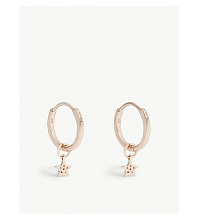 Shop Astrid & Miyu Mystic Star Hoop Earrings In Rose Gold