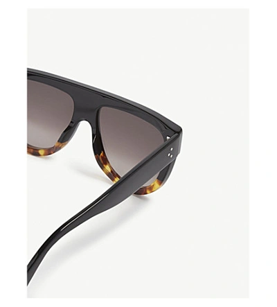 Shop Celine Havana Aviator-frame Acetate Sunglasses In Black