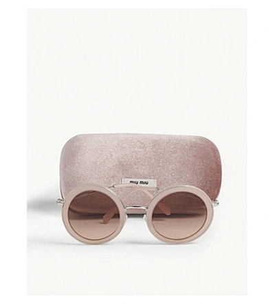Miu Miu Mu59u Round-frame Sunglasses In Pink
