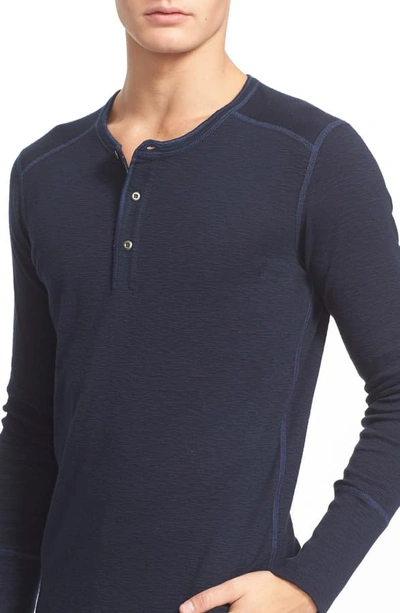 Shop Wings + Horns Base Long Sleeve Henley In Navy