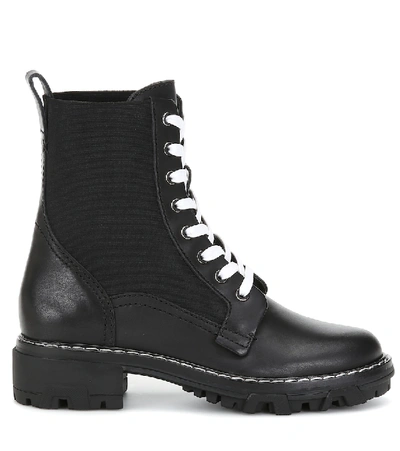 Shop Rag & Bone Lace-up Leather Ankle Boots In Black