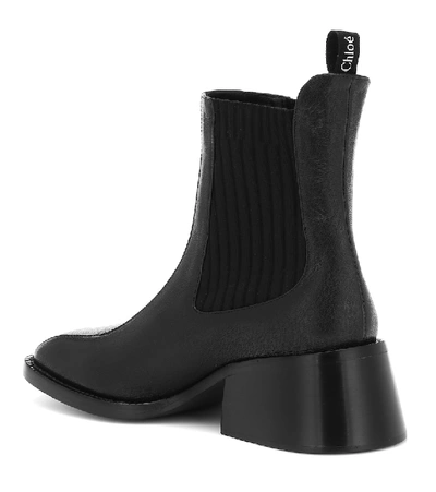 Shop Chloé Bea Leather Ankle Boots In Black