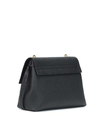 Shop Valentino Vring Medium Leather Shoulder Bag In Black