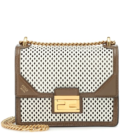 Shop Fendi Kan U Medium Leather Shoulder Bag In White