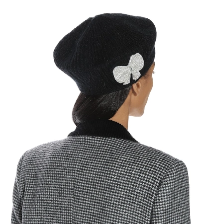 Shop Jennifer Behr Embellished Beret In Black