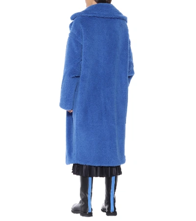 Shop Max Mara Teddy Bear Icon Alpaca-blend Coat In Blue