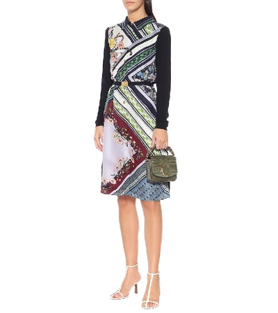 Shop Tory Burch Printed Wool And Silk Shirt Dress In Multicoloured