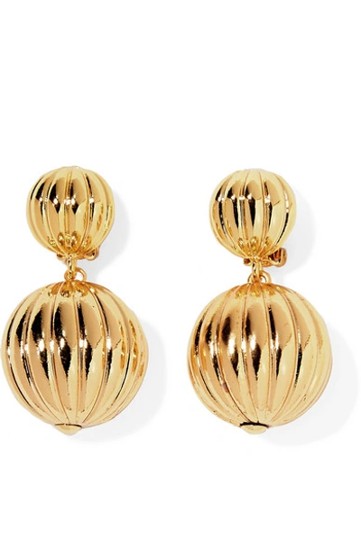 Shop Rebecca De Ravenel Charming Gold-plated Clip Earrings