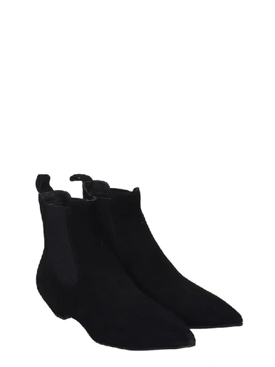 Shop Janet & Janet Low Heels Ankle Boots In Black Suede