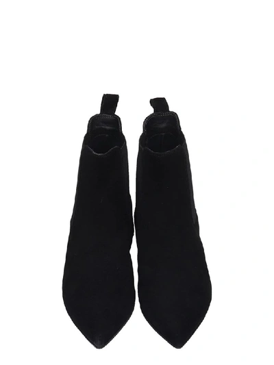 Shop Janet & Janet Low Heels Ankle Boots In Black Suede