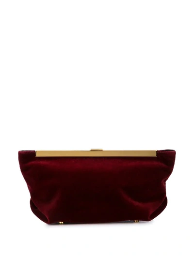 Shop Khaite The Envelope Pleat Clutch Bag In Red