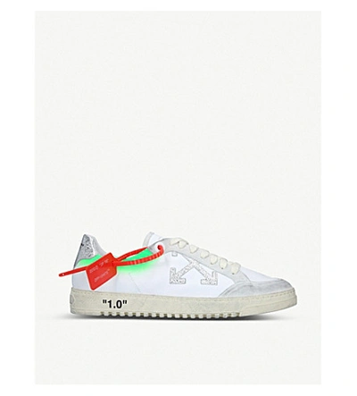 Shop Off-white 1.0 Low-top Leather Trainers In White/comb