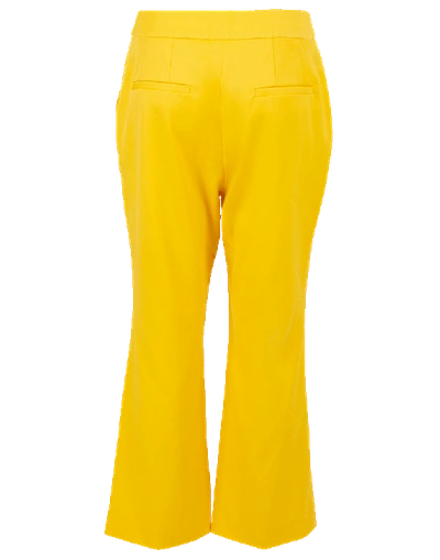 Shop Adam Lippes Tropical Wool Bell Crop Pant In Canary