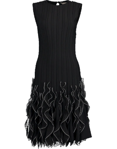 Shop Alexander Mcqueen Sleeveless Ruffle Hem Dress In Black