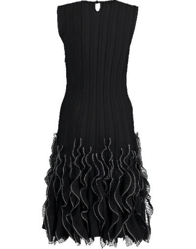 Shop Alexander Mcqueen Sleeveless Ruffle Hem Dress In Black