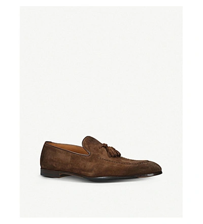 Shop Doucal's Max Suede Loafers In Brown