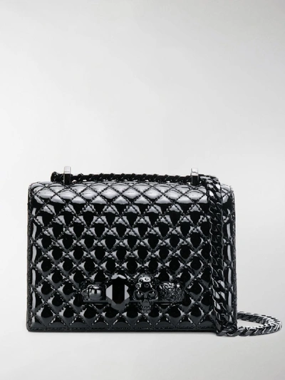 Shop Alexander Mcqueen Skull Quilted Crossbody Bag In Black