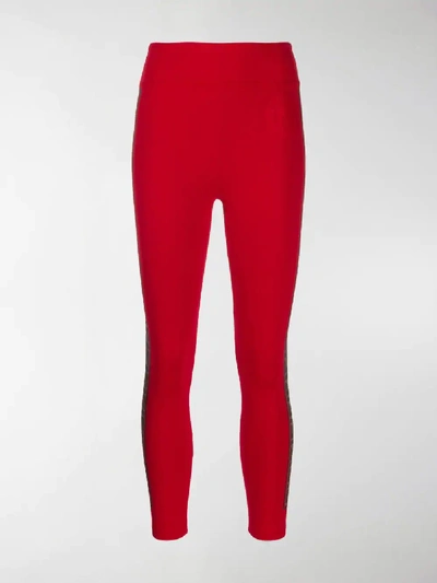 Shop Fendi Ff Logo Leggings In Red