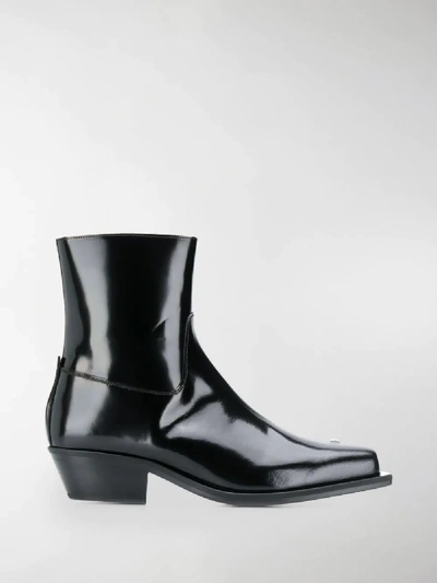 Shop Misbhv Patent Ankle Boots In Black