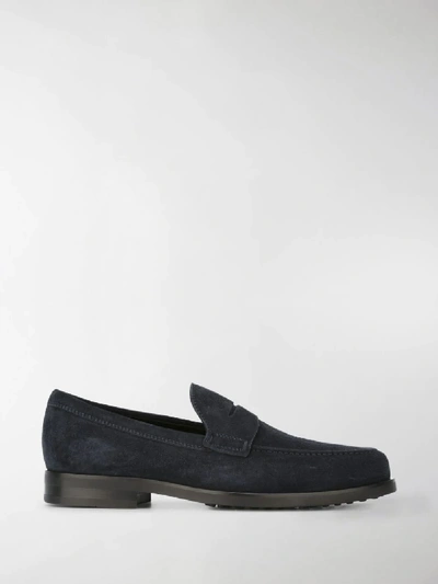 Shop Tod's Classic Loafers In Blue