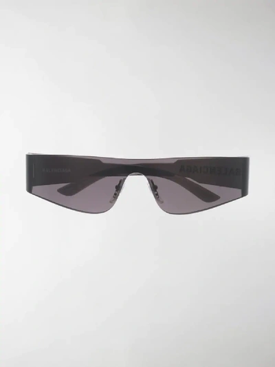 Shop Balenciaga Band Sunglasses In Black