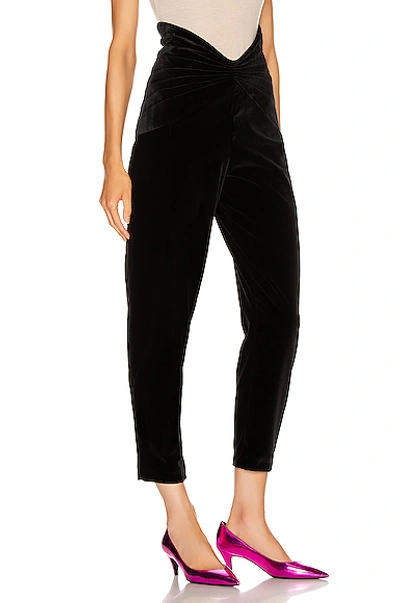 Shop Attico Velvet Butterfly Carrot Pant In Black