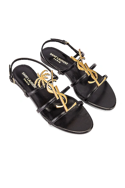 Shop Saint Laurent Cassandra Sandals In Black