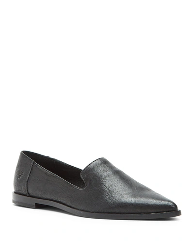 Shop Frye Kenzie Venetian Leather Flats In Black