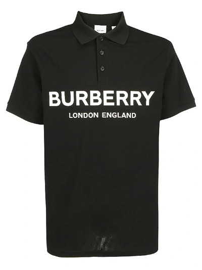 Shop Burberry Luckland Polo Shirt In Black