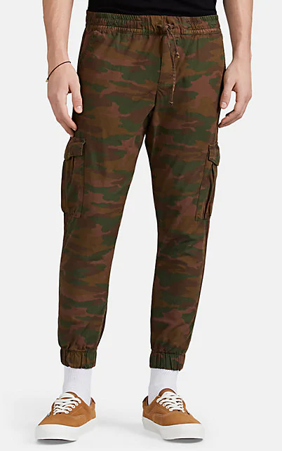 camo print high rise drawstring joggers