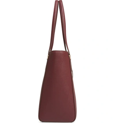 Shop Tory Burch Robinson Saffiano Leather Tote - Red In Port