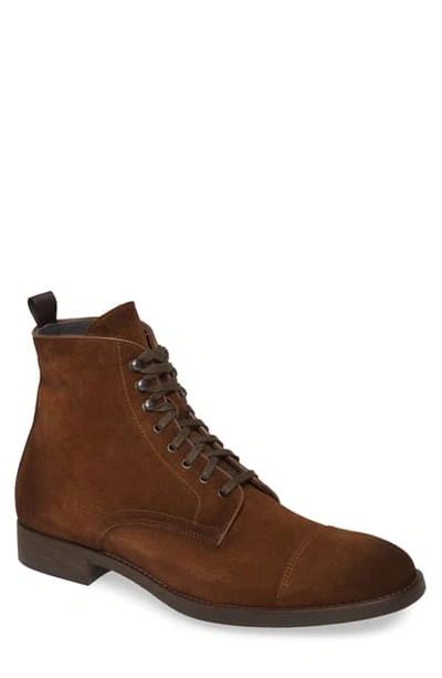 Shop To Boot New York Richmond Cap Toe Lace-up Boot In Medium Brown Suede