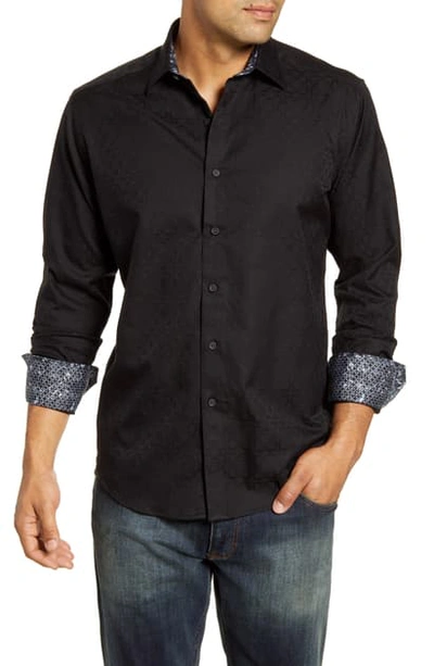 Shop Robert Graham Keaton Regular Fit Button-up Sport Shirt In Black