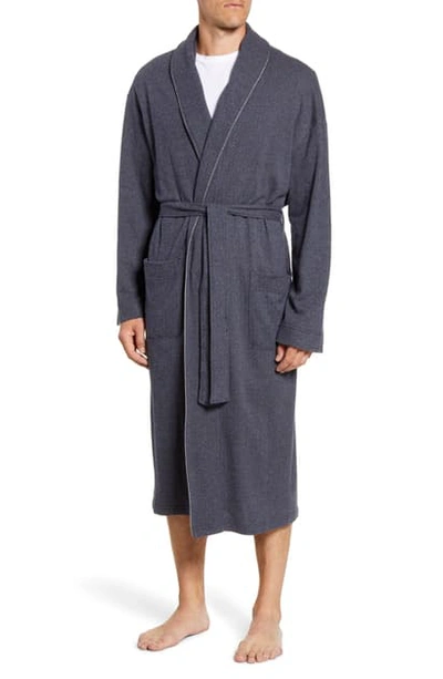 Shop Majestic Greywaters Cotton Blend Robe In Navy