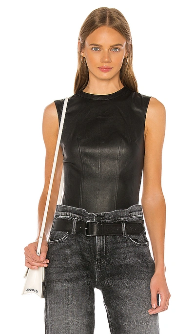 Shop Rta Claire Leather Bodysuit In Nightlife 2