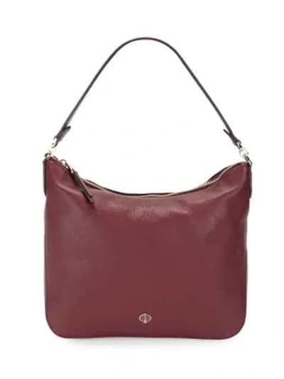 Shop Kate Spade Medium Polly Leather Shoulder Bag In Cherry Wood