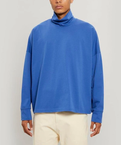 Studio Nicholson Area Long-sleeve Turtleneck T-shirt In Klein Blue
