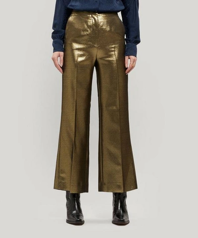 Shop Alexa Chung Gilver High-waist Trousers In Gold