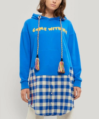 Shop Mira Mikati Come With Me Sweatshirt Dress In Blue