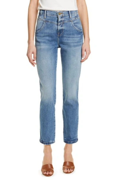 Shop Frame V-yoke Straight Leg Jeans In Waverly