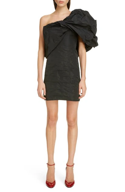 Shop Givenchy Satin Taffeta One-shoulder Minidress In Black