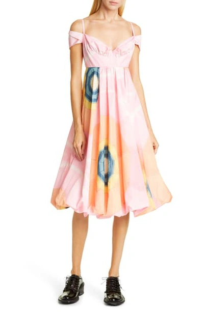 Shop Simone Rocha Dawn Off The Shoulder Taffeta Dress In Pink