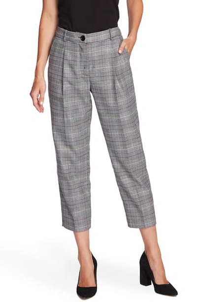Shop Vince Camuto Glen Plaid Crop Trousers In Lime Chrome