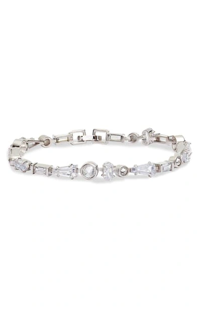 Shop Kendra Scott Rumi Link Bracelet In Silver Lustre/ Glass Cz