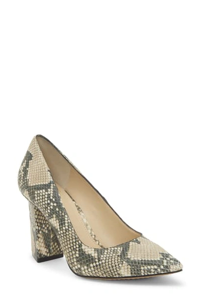 Shop Vince Camuto Candera Pointed Toe Pump In Natural Leather